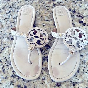 Tory Burch Miller snakeskin Sandal Size 10